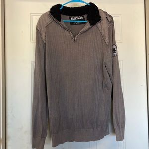 Mens carbon 1/4 zip sweater